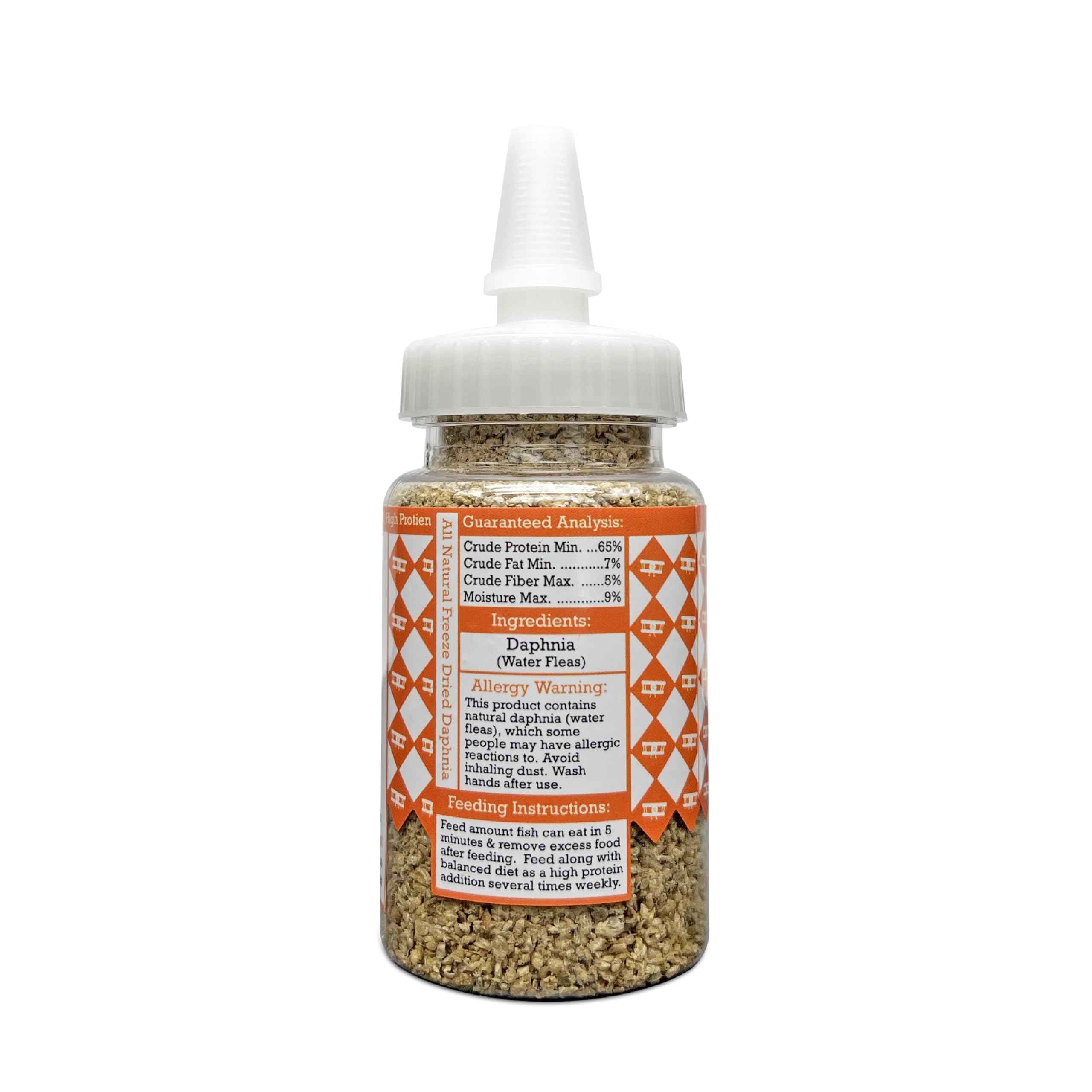 Aquatic Provisions freeze-dried daphnia pouring feed—easy dosing for regular meals