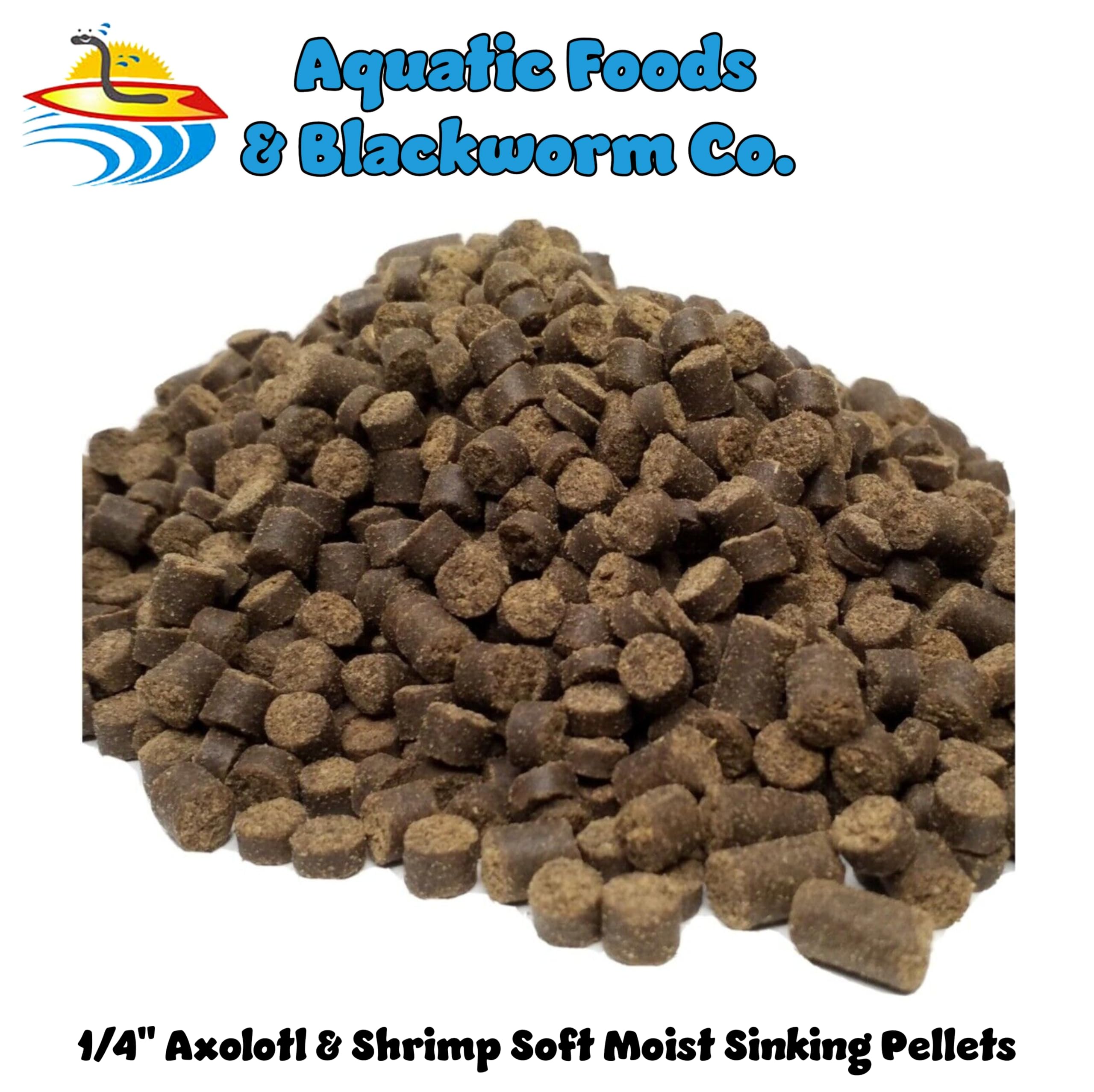 Aquatic Foods Inc soft moist sinking pellets closeup highlights palatable texture.