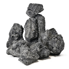 AQUATIS volcanic lava rocks collection showing natural color and rugged texture for decor.