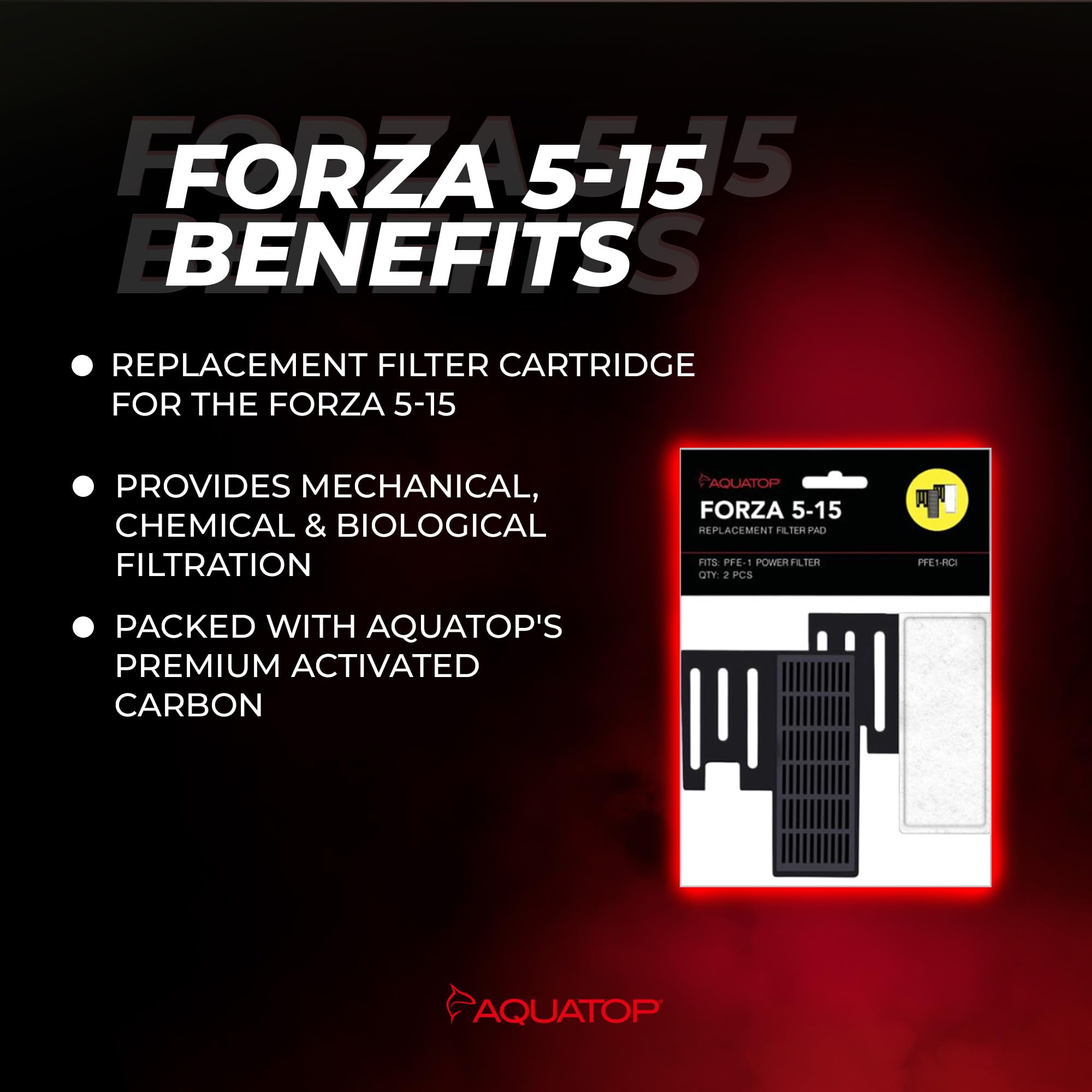 Aquatop Forza 45 GPH shows crystal-clear water after filtration in a compact aquarium.