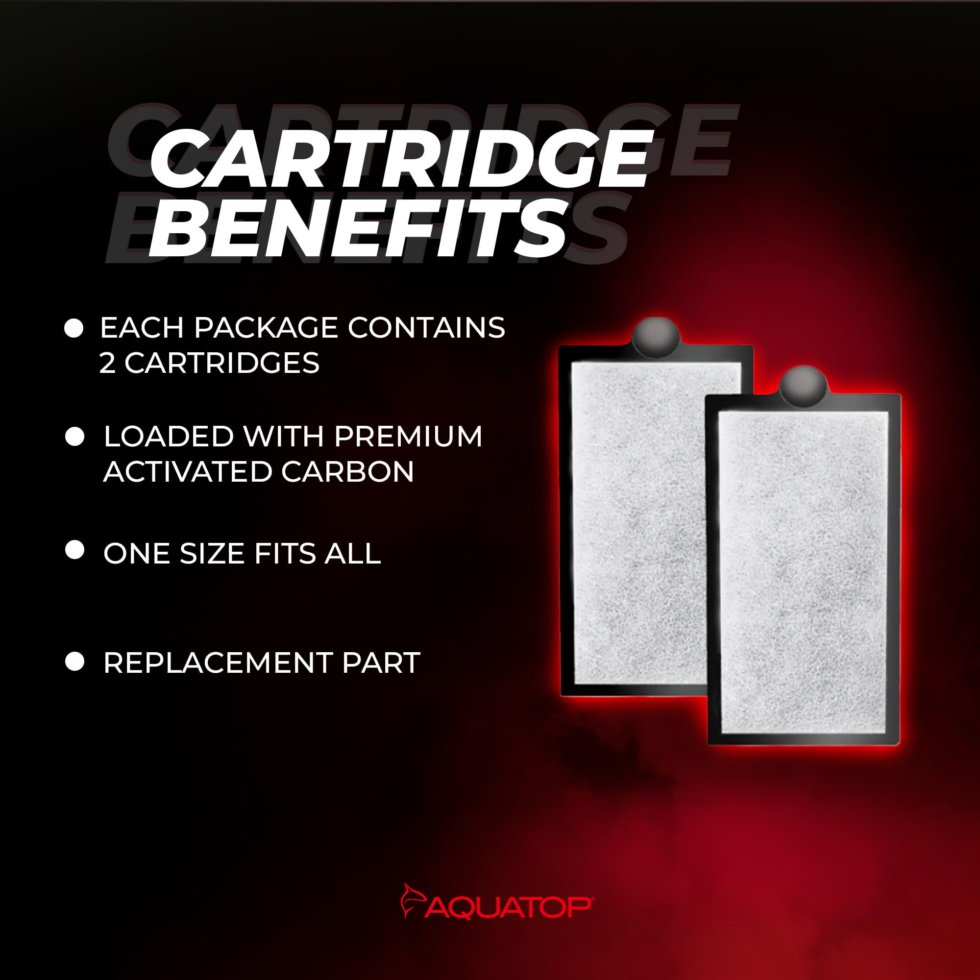 Aquatop Pisces replacement carbon cartridge activated carbon for odor control and impurity removal.