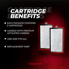 Aquatop Pisces replacement carbon cartridge activated carbon for odor control and impurity removal.