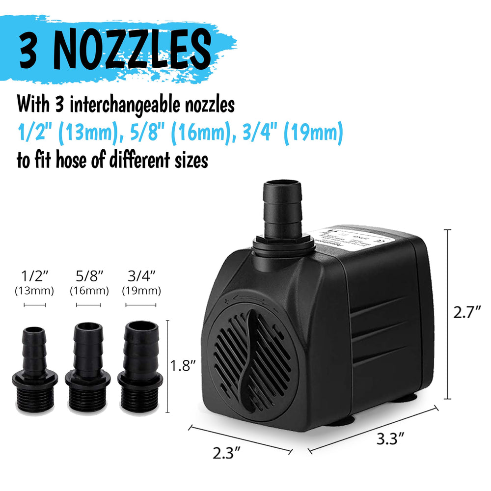 Aquatrone 550GPH pump in ultra-quiet operation for peaceful indoor ponds.