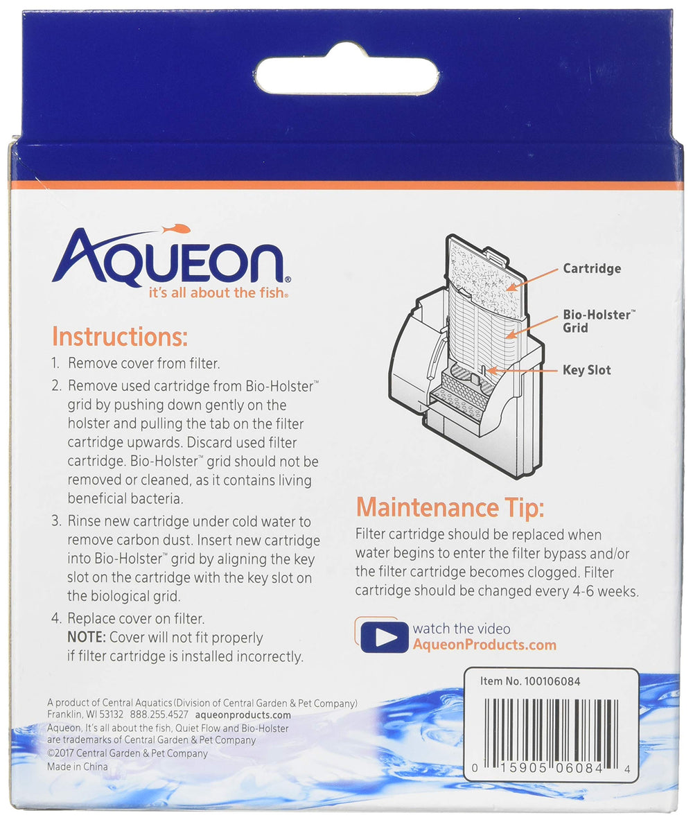 Aqueon 06084 medium cartridge closeup shows dense-floss layer for efficient debris capture.