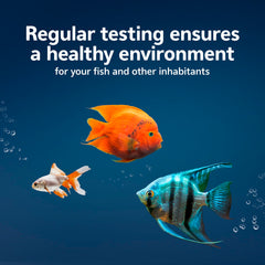 Aqueon 7-in-1 test strip used in a freshwater tank to monitor pH and alkalinity.