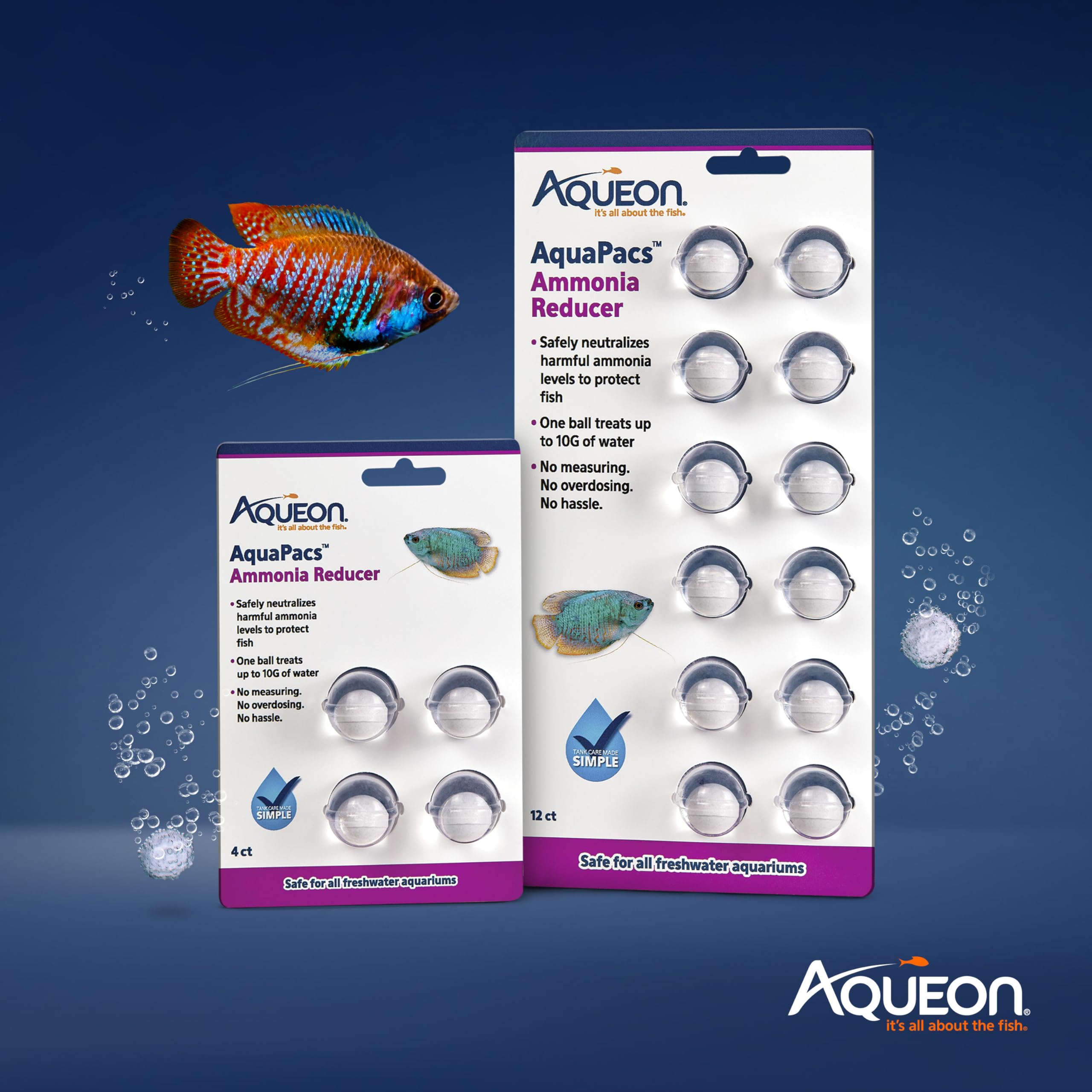 Aqueon AquaPacs in a healthy aquarium enhances water balance for fish.