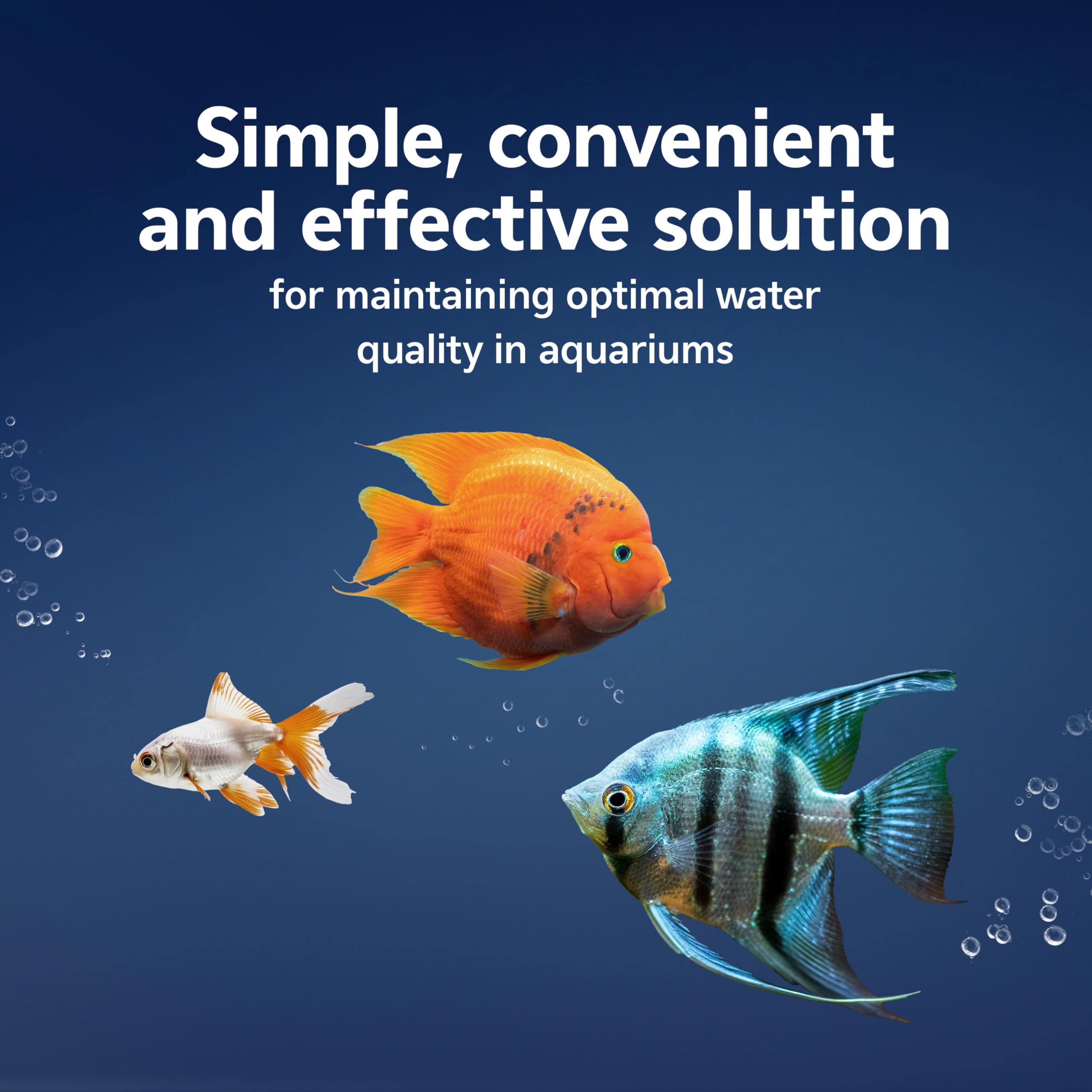 Aqueon AquaPacs label view highlighting no-measure dosing for simple use.