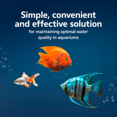 Aqueon AquaPacs label view highlighting no-measure dosing for simple use.