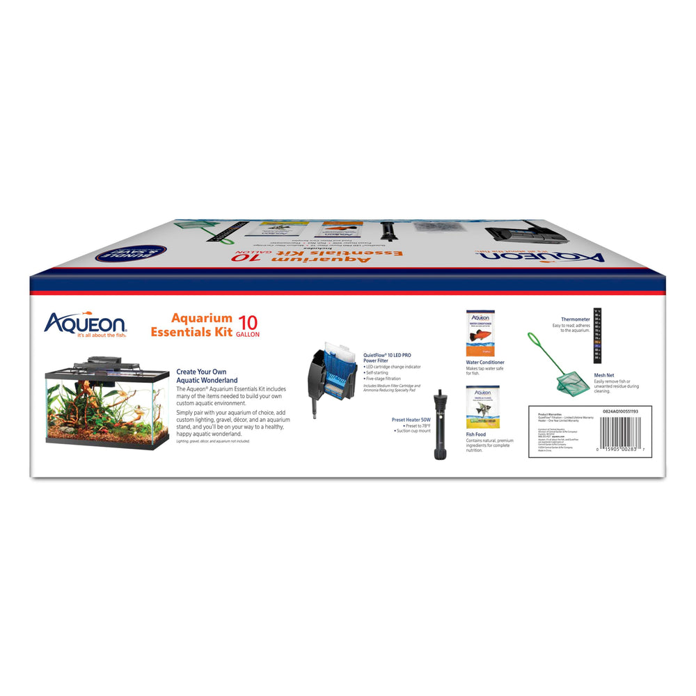 Aqueon Aquarium Essentials starter kit durable packaging keeps components organized.