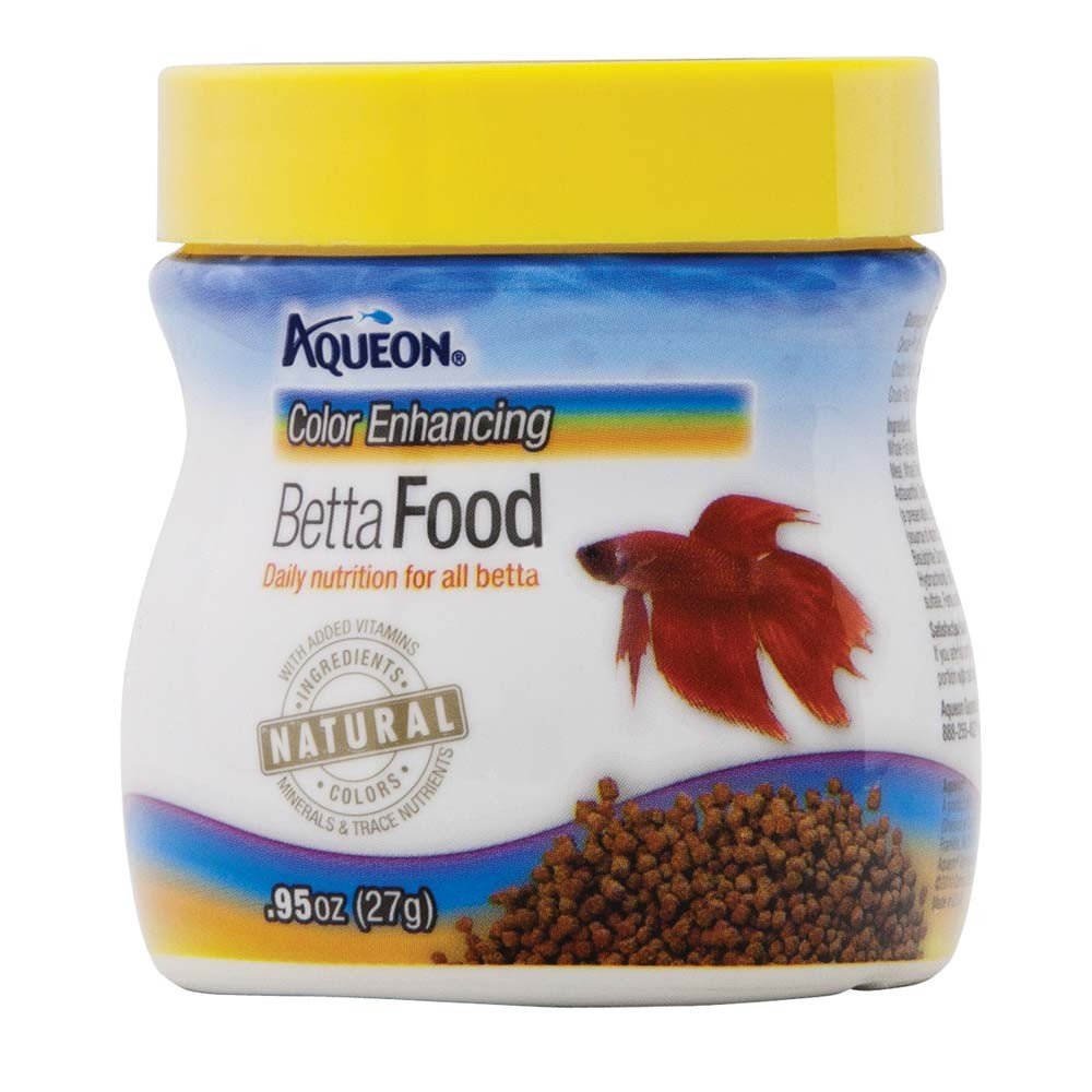 Aqueon Betta pellets color-enhancement close-up showing natural color boost.