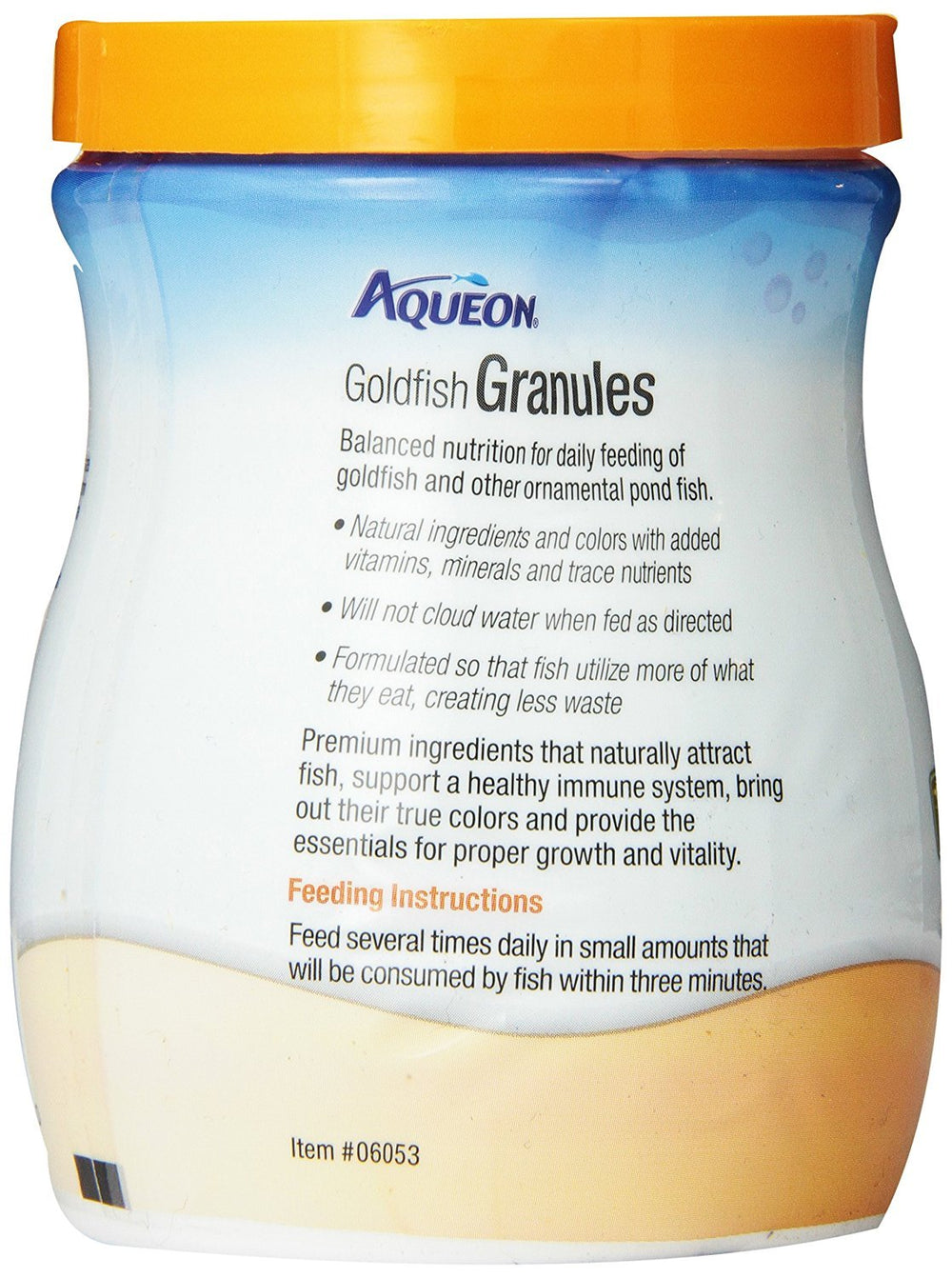 Aqueon Goldfish Granules being served in a dish for balanced nutrition.