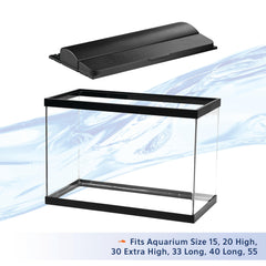 Aqueon LED Deluxe Hood 24-inch side view highlighting slim profile and clean lines.