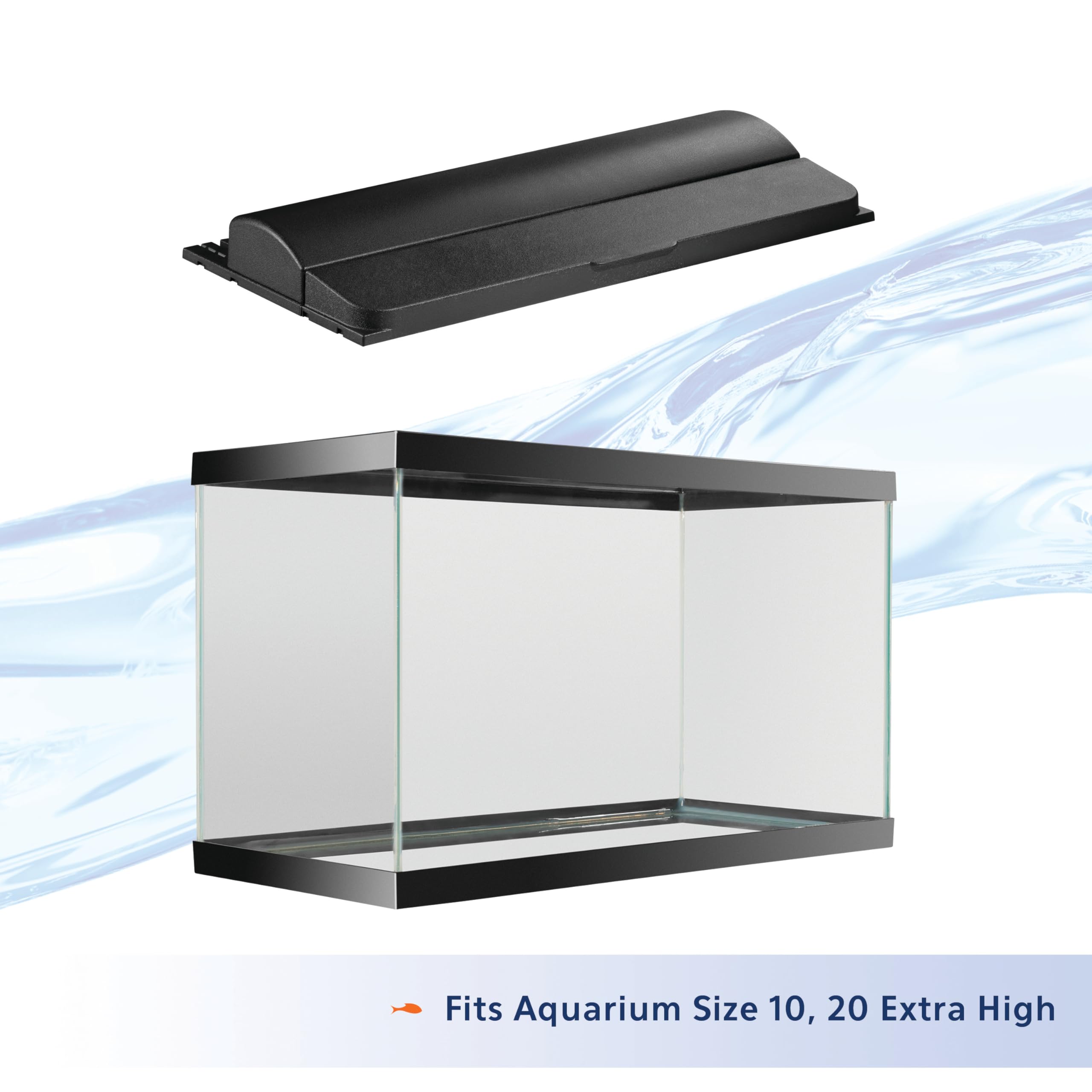 Aqueon LED Deluxe hood close-up of LED switch for easy lighting choices