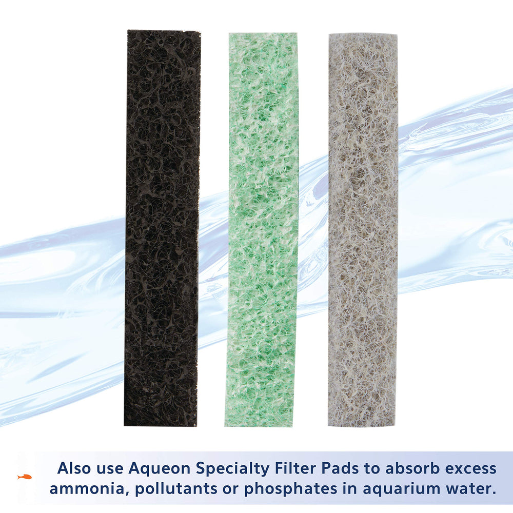Aqueon replacement cartridge medium four-week-change reminder reinforces maintenance cadence.