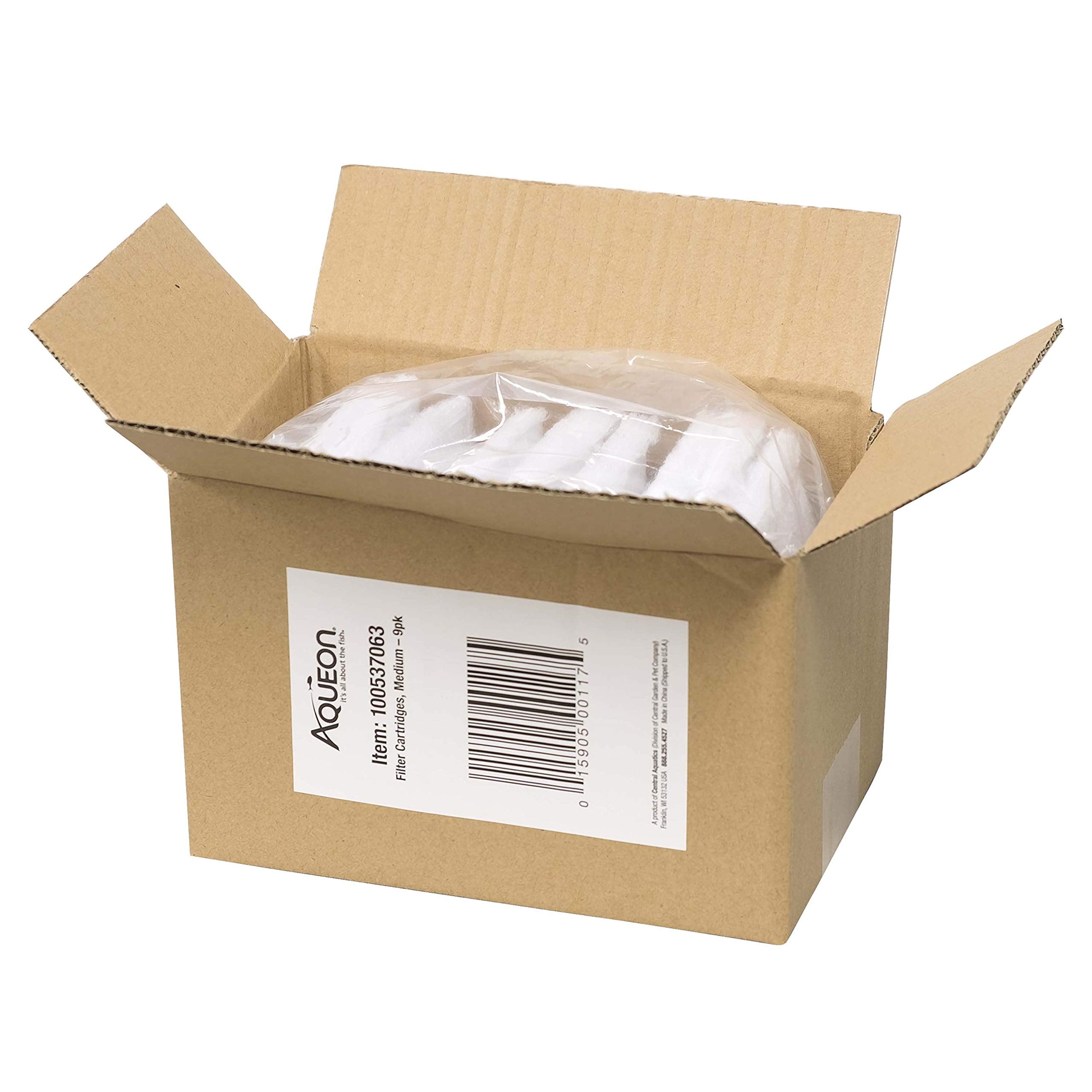 Aqueon Medium cartridge packaging and available sizes.