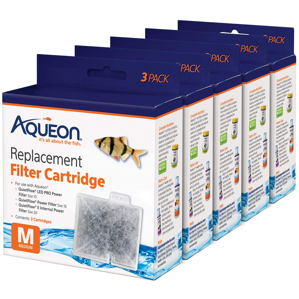 Aqueon Medium replacement cartridge front view highlighting dual-sided filtration.