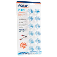 Aqueon PURE bottle with gel beads for easy dosing and balanced freshwater tanks.