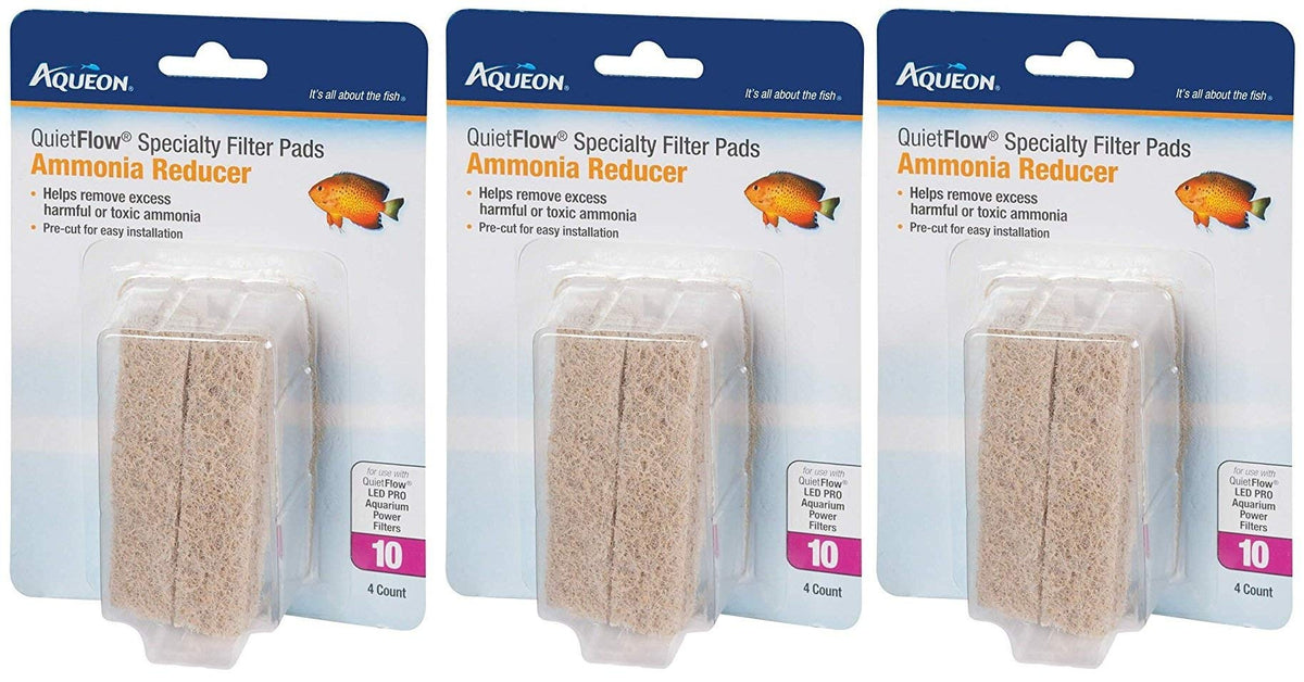 Aqueon Quiet Flow 10 ammonia reducing filter pad cleans tank water and reduces ammonia