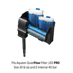 Aqueon replacement cartridge large activated-carbon detail emphasizes thorough water clarification.