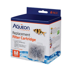 Aqueon replacement cartridge medium closeup carbon highlights high-quality activated carbon for clearer water.