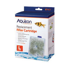 Aqueon Replacement Filter Cartridges Large pack front view showing easy setup and filtration