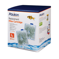 Aqueon Replacement Filter Cartridges Large front view demonstrates dual-sided filtration for cleaner tank water