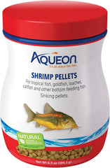 Aqueon Shrimp Pellets 3-Pack packaging promotes balanced daily feeding for bottom-dwelling fish.