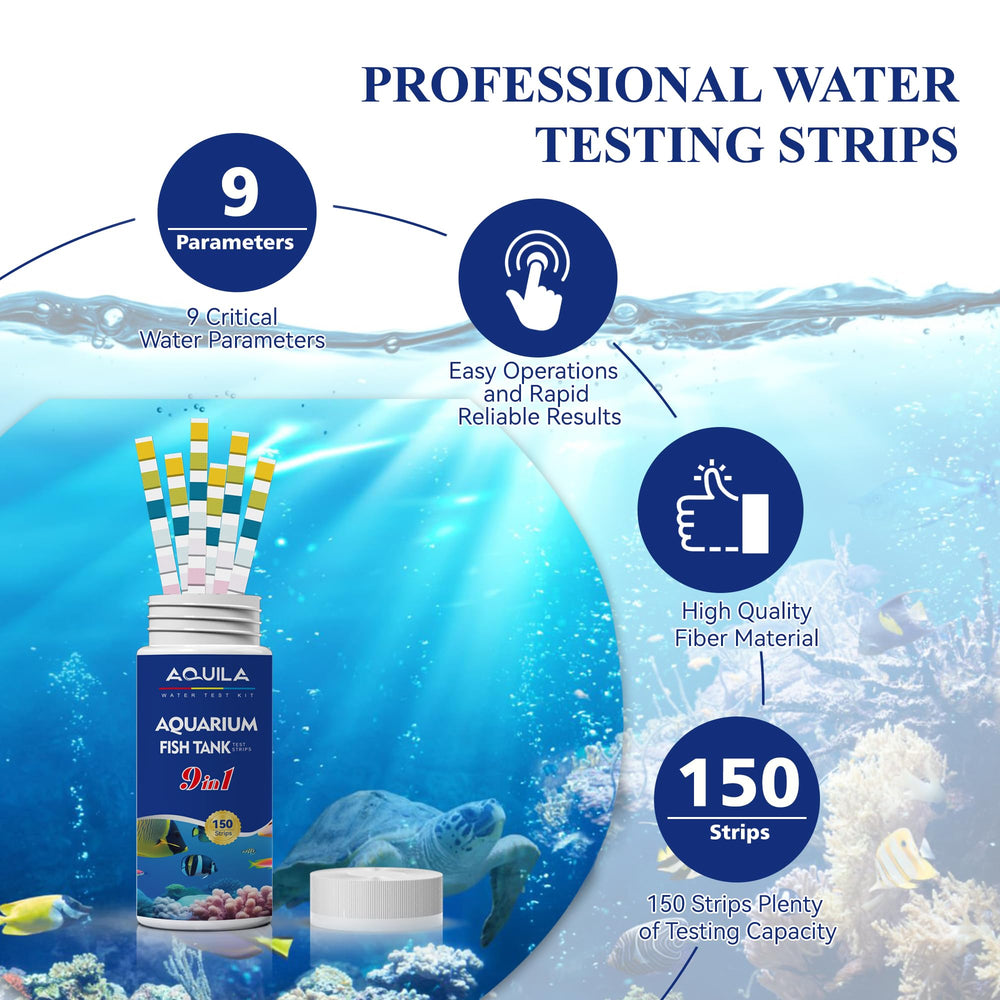 A QUILA test kit used in freshwater and saltwater tanks for versatile monitoring.