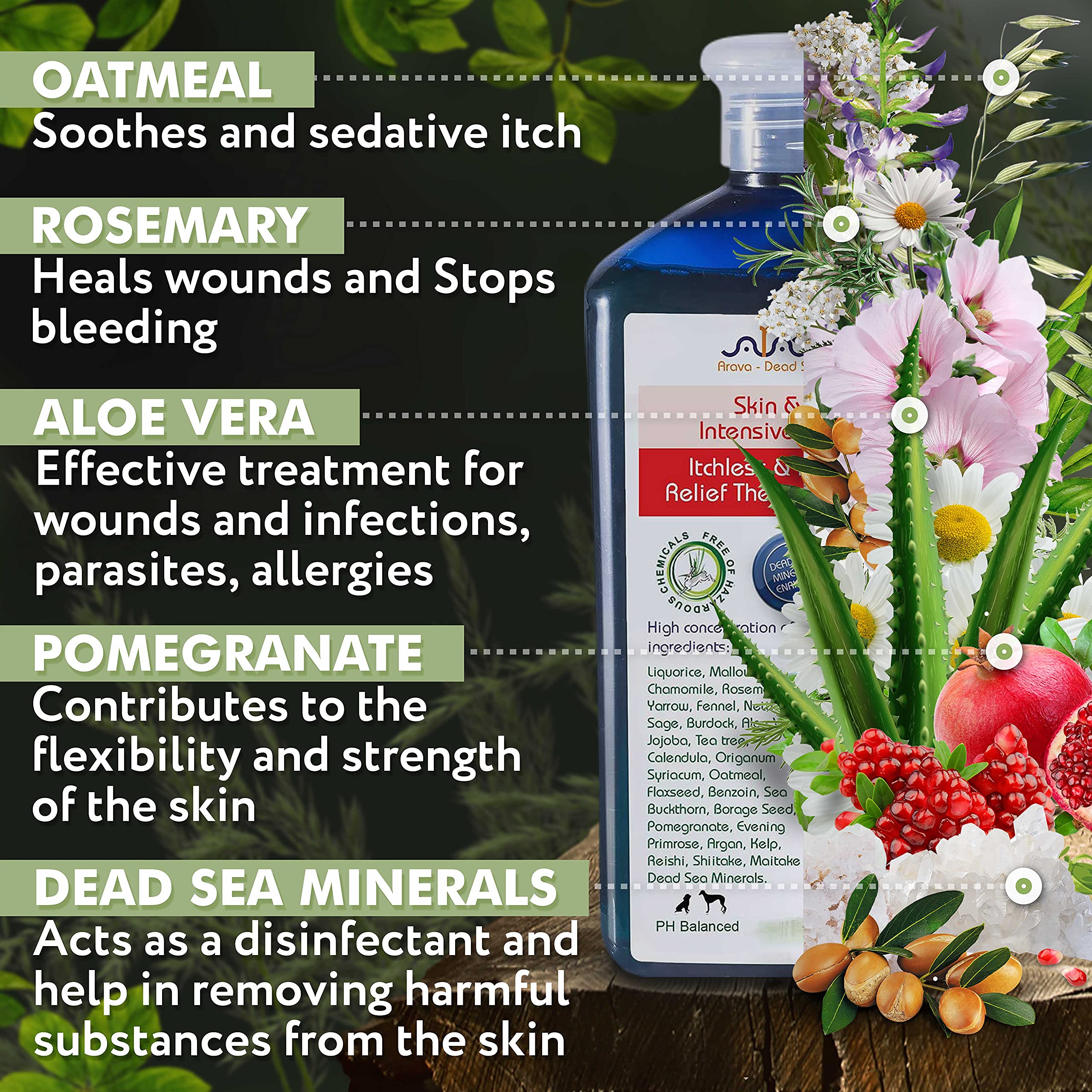 Arava shampoo focused on hot spots – helps soothe irritation