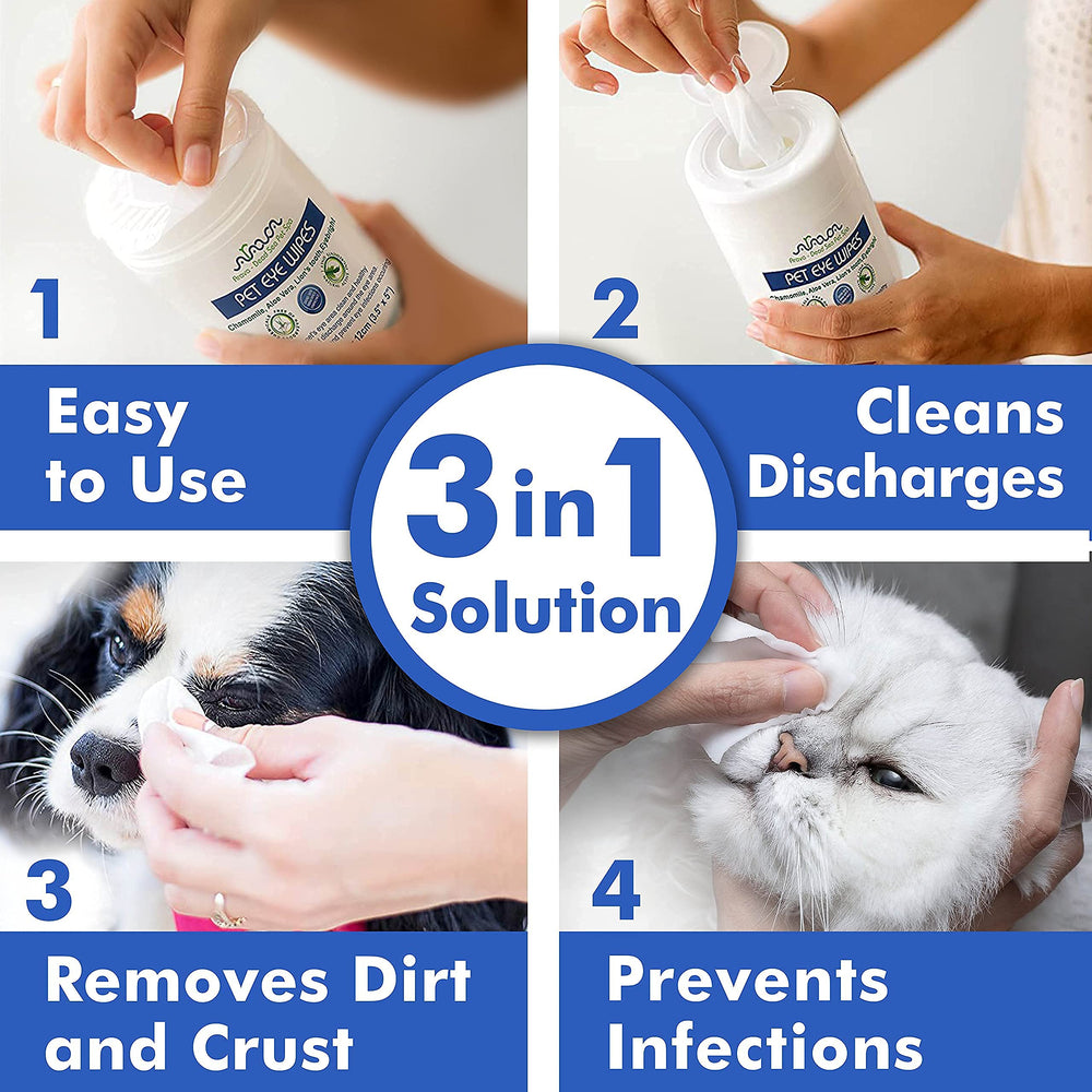 Arava Pet Eye Wipes clean around dog eyes for a tidy look