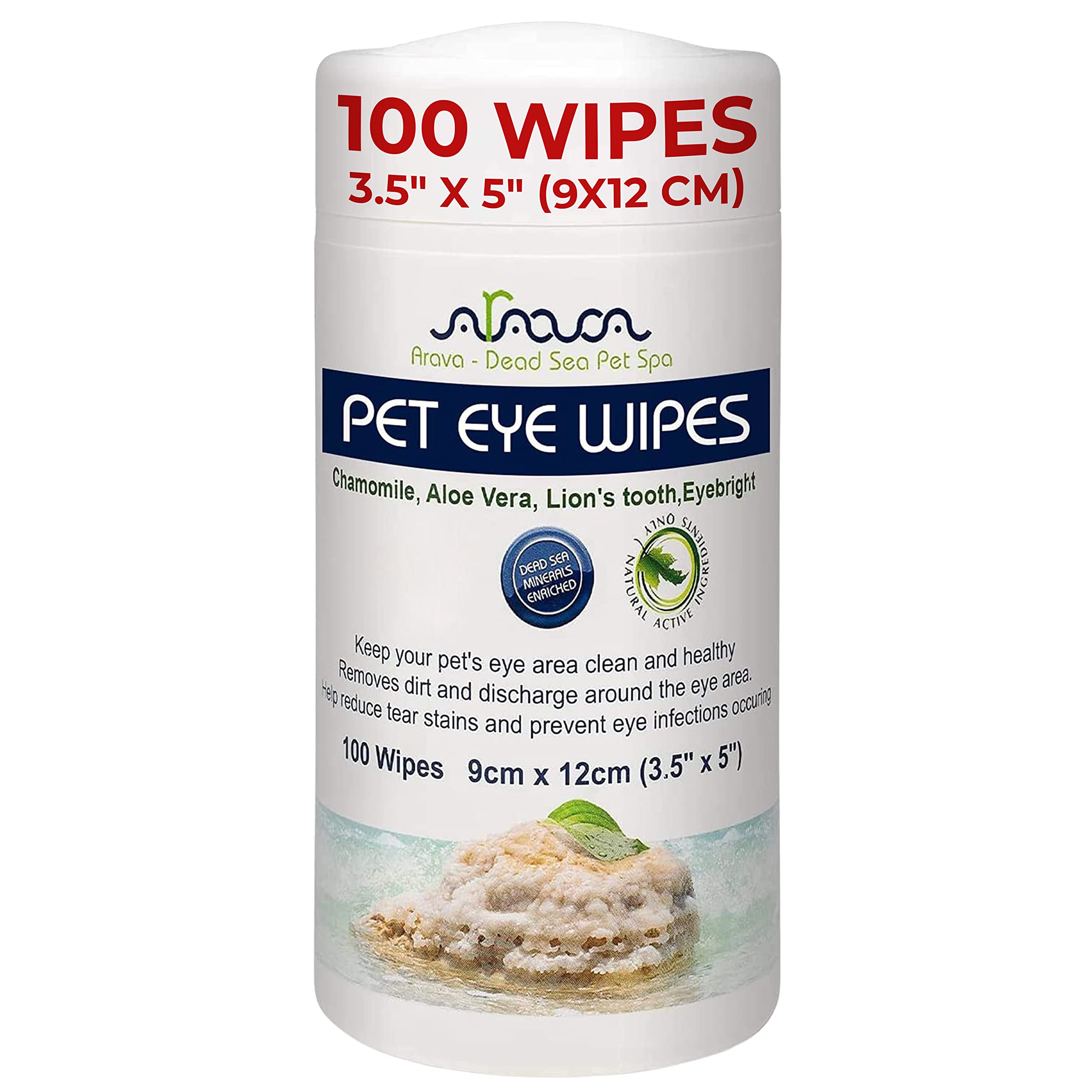 Arava Pet Eye Wipes packaging for storage or travel use