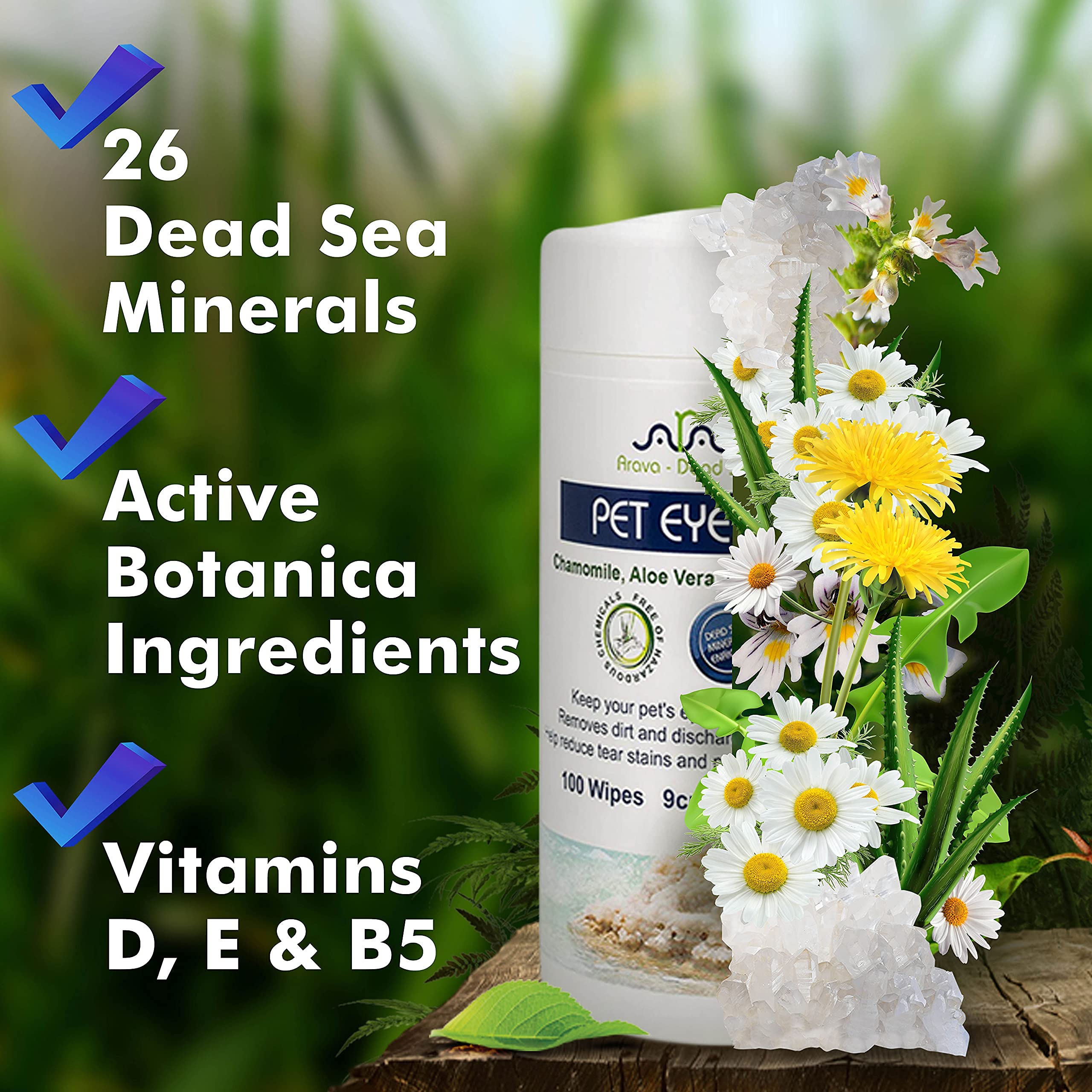 Arava Pet Eye Wipes risk-free guarantee communicates a 30-day trial