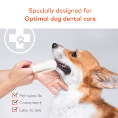 ARCA PET Dental Finger Wipes in use during at-home brushing.