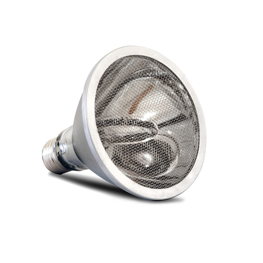 Arcadia 80W heat emitter integrated into enclosure setup with thermostat.
