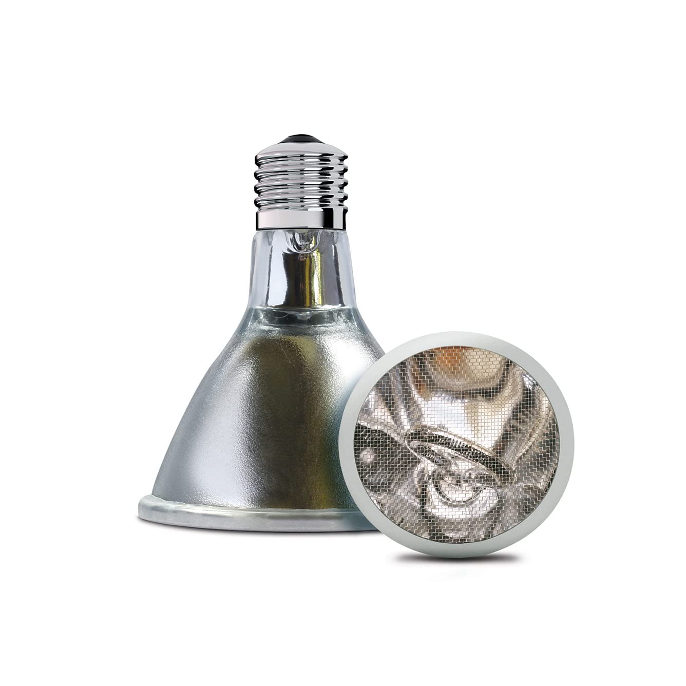 Arcadia 80W Deep Heat Emitter shows wide heat beam for even enclosure coverage.