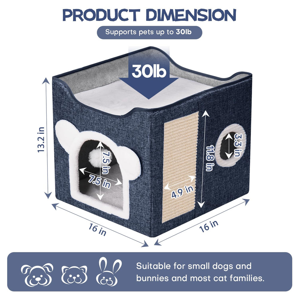 Areerlaf cat bed anti-slip base keeps the cave steady.
