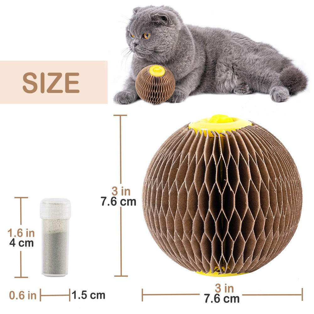 AREIIA catnip ball toy made from eco-friendly cardboard material