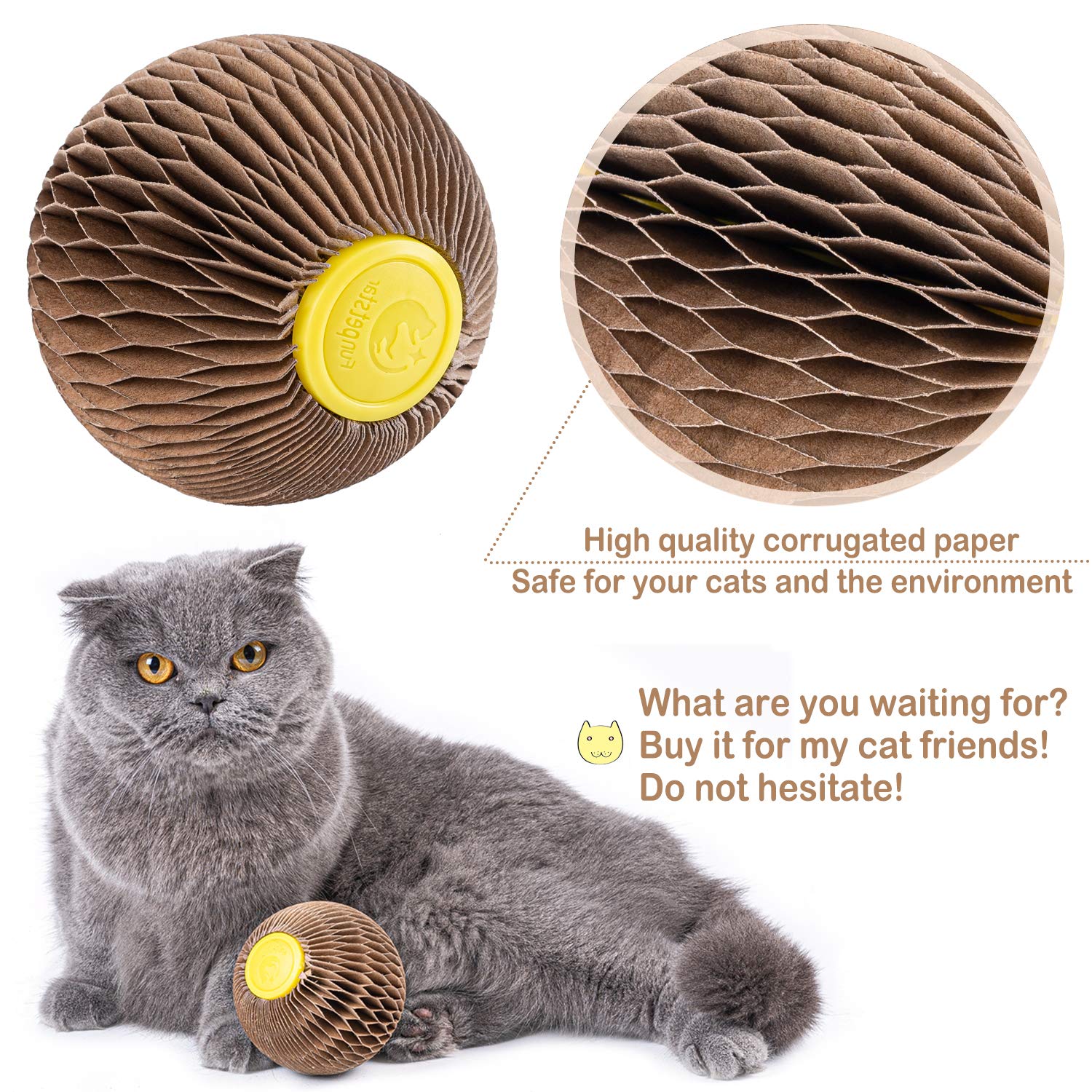 AREIIA catnip ball toy refill slot and fresh catnip ready for play