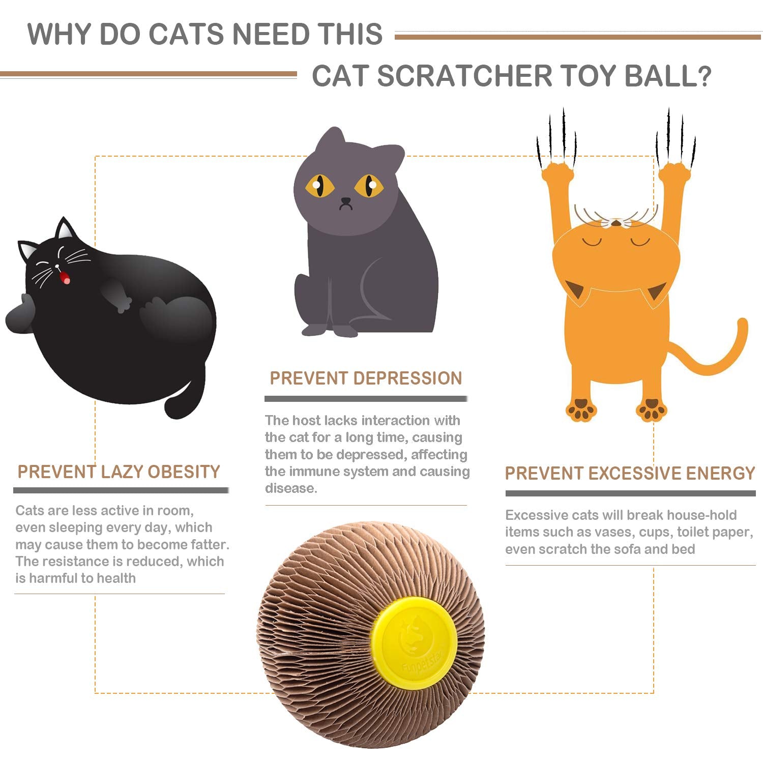 AREIIA catnip ball toy two-in-one design for scratching and bouncing play