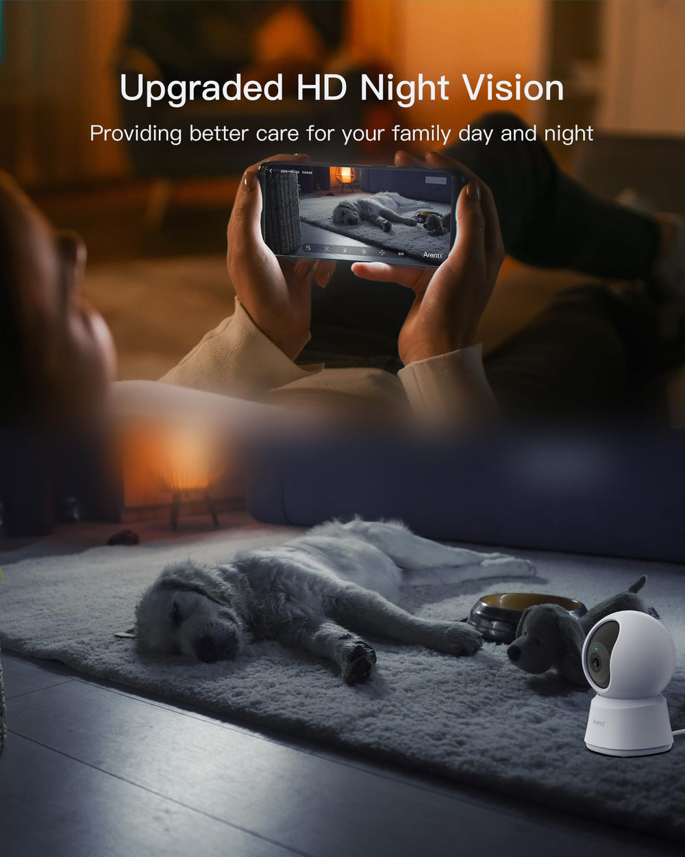 ARENTI 2way talk view demonstrates clear two-way communication with family.