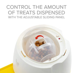 Arf Pets memory-lesson dispenser in action releasing treats during playtime.