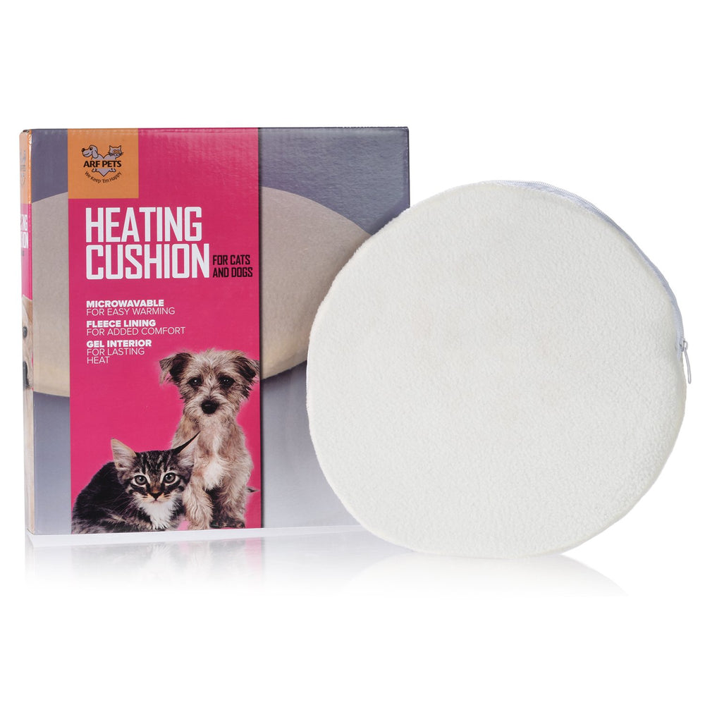 Arf Pets microwavable heating pad front view shows compact size for quick warming sessions.