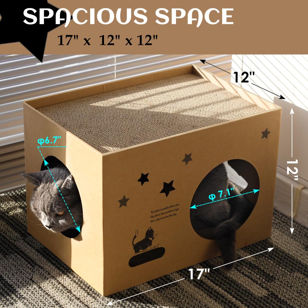 ARGOPET cat cardboard house star durable cardboard, sturdy and recyclable materials
