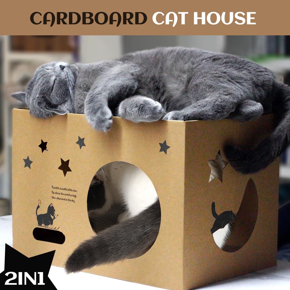 ARGOPET cat cardboard house star scratching pads, durable surface for healthy scratching