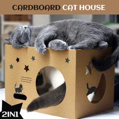 ARGOPET cat cardboard house star scratching pads, durable surface for healthy scratching