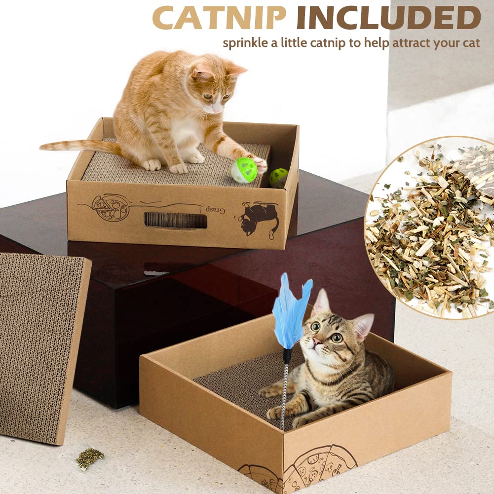 ARGOPET cat-scratcher-box-jingle-balls encourages active engagement through sound and movement