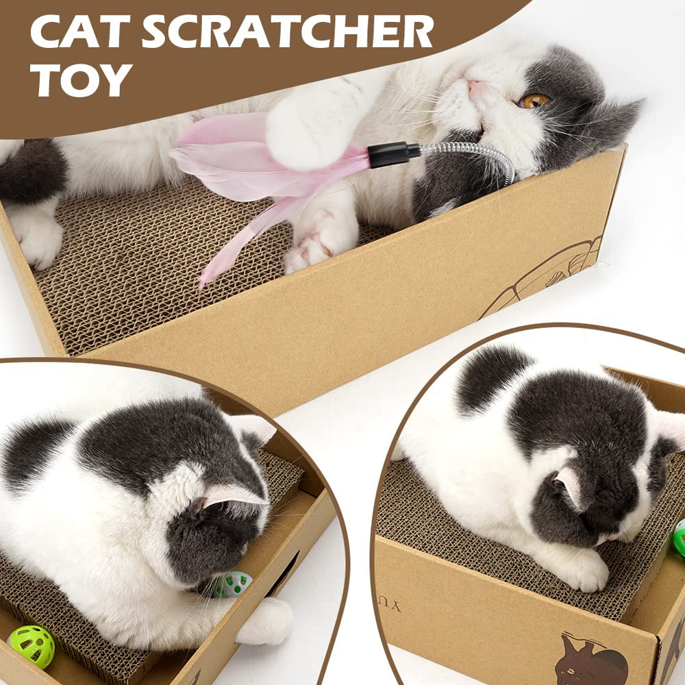 ARGOPET cat-scratcher-box-lounge-bed demonstrates a reversible resting zone for pets