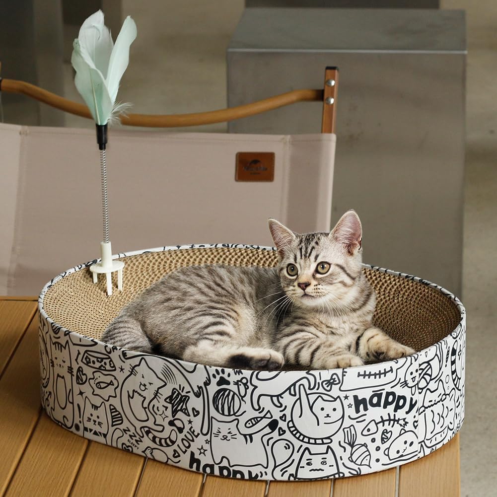 ARGOPET oval scratcher bed curved design for comfort