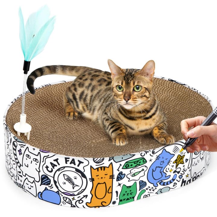 ARGOPET oval scratcher in a cozy corner as lounge and play surface