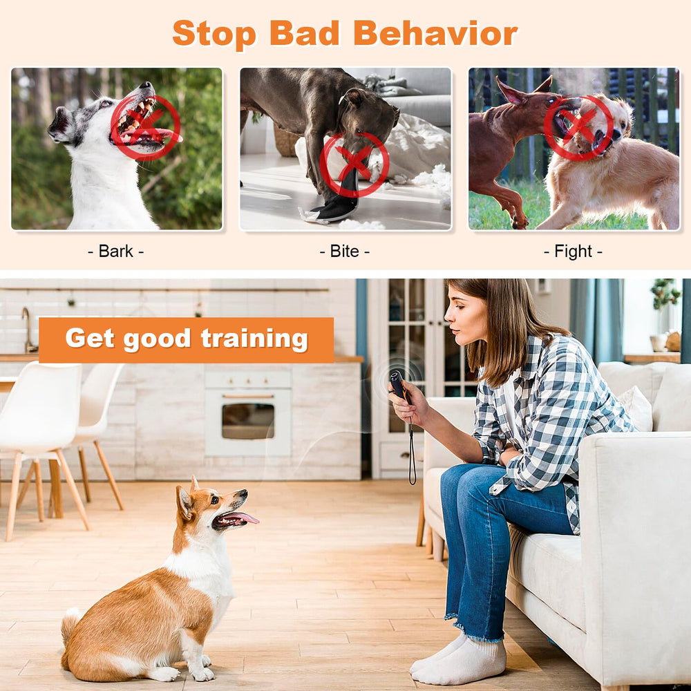 Arien dog bark deterrent side panel highlights lightweight body for travel.